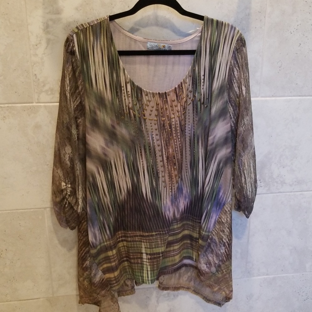 Unity shirt, size 2X, 3/4 lacy sleeves